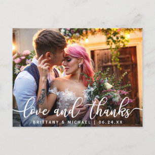 愛と感謝 現代の結婚式 お礼の写真 ポストカード