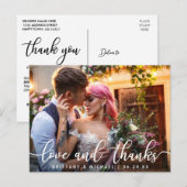愛と感謝 | 現代の結婚式 お礼の写真 ポストカード (正面/裏面)