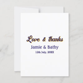 愛と感謝 紫オレンジ カップル名 日付 ポストカード