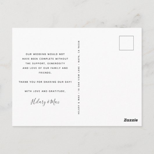 愛と感謝 |結婚さんの写真 ポストカード (裏面)