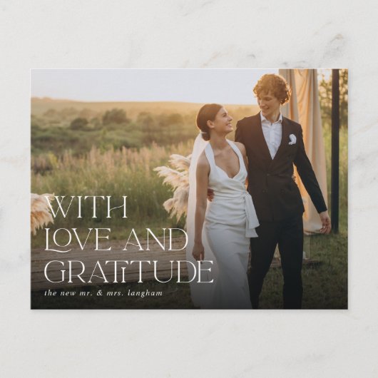 愛と感謝 |結婚さんの写真 ポストカード (正面)