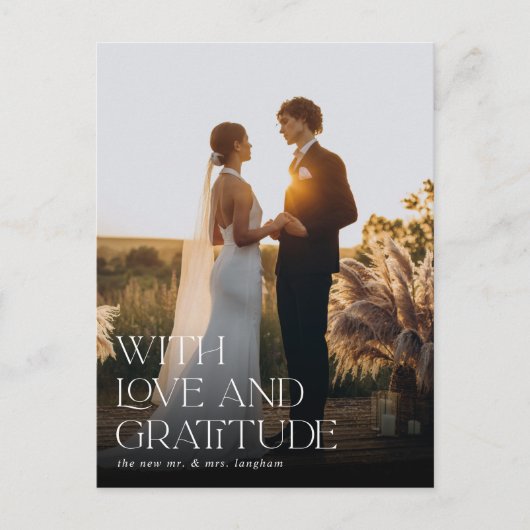 愛と感謝 |結婚さんの写真 ポストカード (正面)