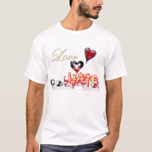 愛と憎しみ間の薄いライン Tシャツ