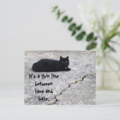 愛と憎しみ、薄いラインのはがき ポストカード (スタンド正面)