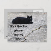 愛と憎しみ、薄いラインのはがき ポストカード (正面/裏面)