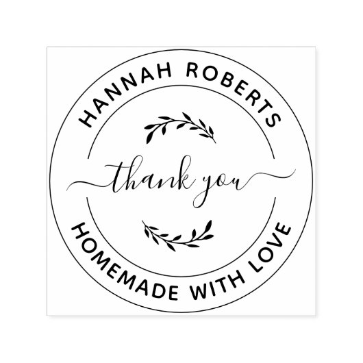 愛と手作りありがとう セルフインキングスタンプ (デザイン)