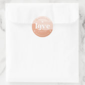 愛と手作りのレトロなハート型桃のボヘミアンワーブ ラウンドシール (バッグ)