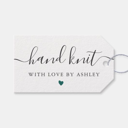 愛と手作りの任意のカラーハンドニット ギフトタグ (正面(横))