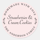 愛と手作りパーソナライズされたベーキング ラウンドシール (正面)
