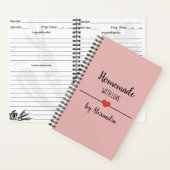 愛と手作り赤面ピンクレシピノート ノートブック (内側)