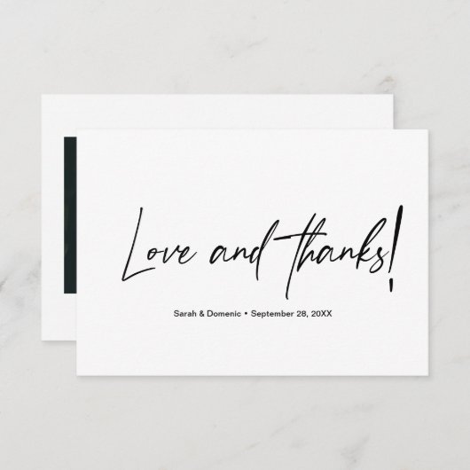 愛と手感謝していに入れカスタムる写真結婚の サンキューカード (正面/裏面)