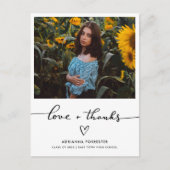 愛と手書き感謝していのかわいいハート卒業生 ポストカード (正面)