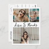 愛と手書き感謝していの3つの大学院の写真 ポストカード (正面/裏面)