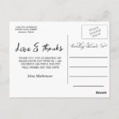 愛と手書き感謝していの3つの大学院の写真 ポストカード (裏面)