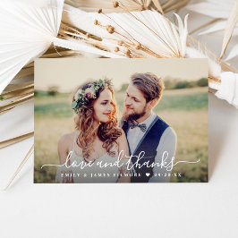 愛と手書感謝していきスクリプ結婚トの写真 サンキューカード