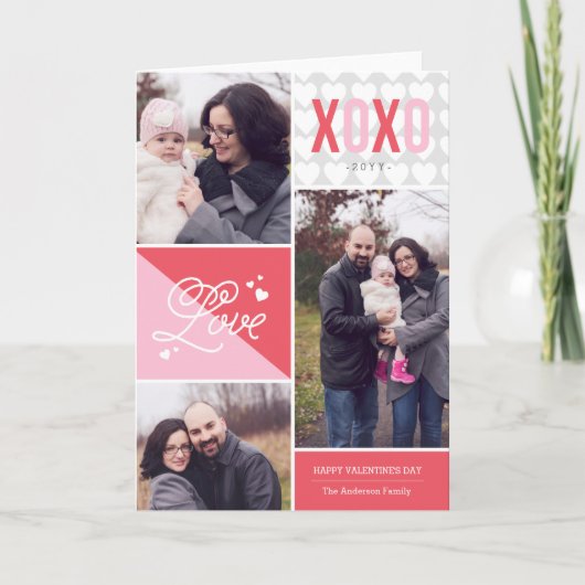 愛と抱き締めの写真バレンタイン シーズンカード (正面)