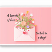 愛と抱擁を送る!ビニールステッカー シール (正面)