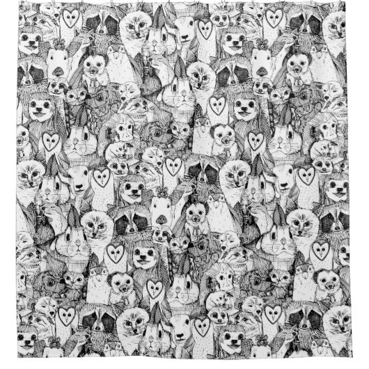 愛と抱擁 シャワーカーテン (正面)