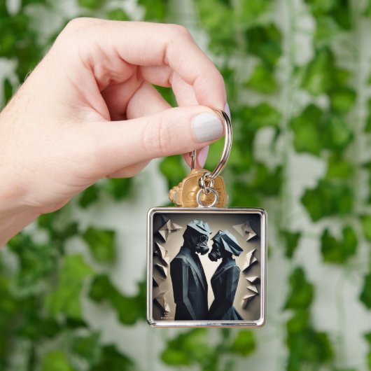 愛と抵抗の折り紙プレミアムメタルキーチェーン キーホルダー (手)