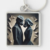 愛と抵抗の折り紙プレミアムメタルキーチェーン キーホルダー (正面)