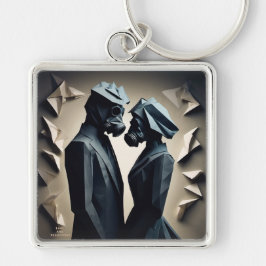 愛と抵抗の折り紙プレミアムメタルキーチェーン キーホルダー