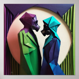 愛と抵抗の折り紙鮮やか ポスター