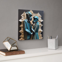 愛と抵抗の折り紙3 スクエア壁時計