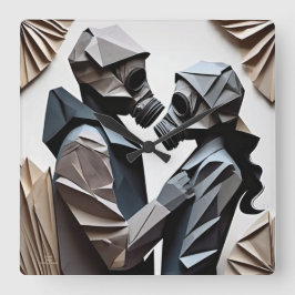 愛と抵抗の折り紙4 スクエア壁時計