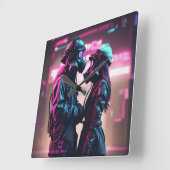 愛と抵抗の未来 – スコープ2 スクエア壁時計 (傾斜)