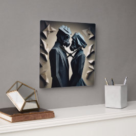 愛と抵抗折り紙 スクエア壁時計