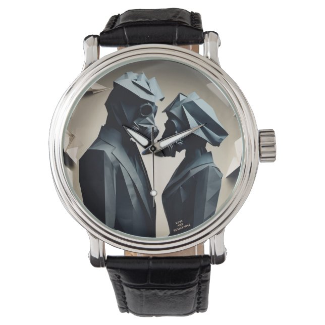 愛と抵抗折り紙 腕時計 (正面)