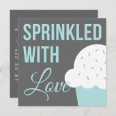 愛と振りかけられるかわいいベビーシャワー| 招待状 (正面/裏面)