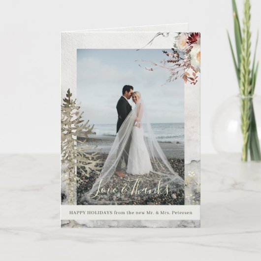 愛と新しい感謝していクリスマスの休日の写真 シーズンカード (正面)