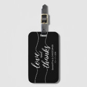 愛と旅行感謝していをテーマにした結婚式の引き出物 ラゲッジタグ (正面縦)