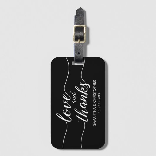 愛と旅行感謝していをテーマにした結婚式の引き出物 ラゲッジタグ (正面縦)