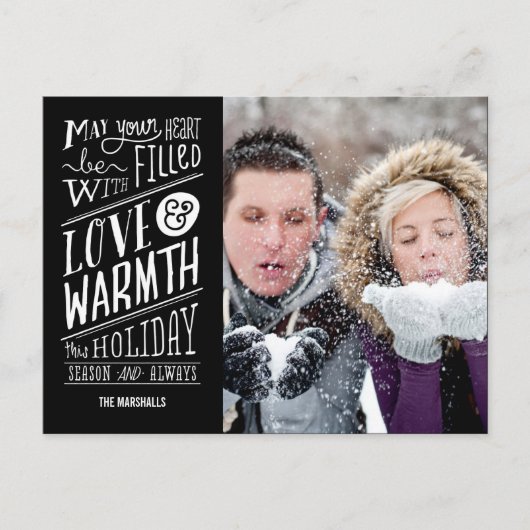 愛と暖かい休日フォトカードはがき シーズンポストカード (正面)