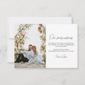 愛と書感謝していエレガントの写真結婚の サンキューカード (裏面)