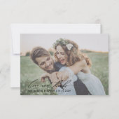 愛と書感謝していモダン道の写真結婚の サンキューカード (正面)