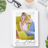 愛と書感謝してい跡のインクの写真の卒業 サンキューカード