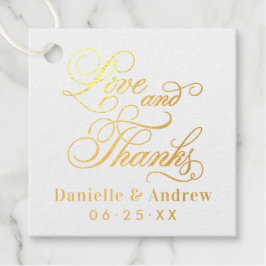 愛と書道感謝していのモノグラム結婚金ゴールド フェイバータグ