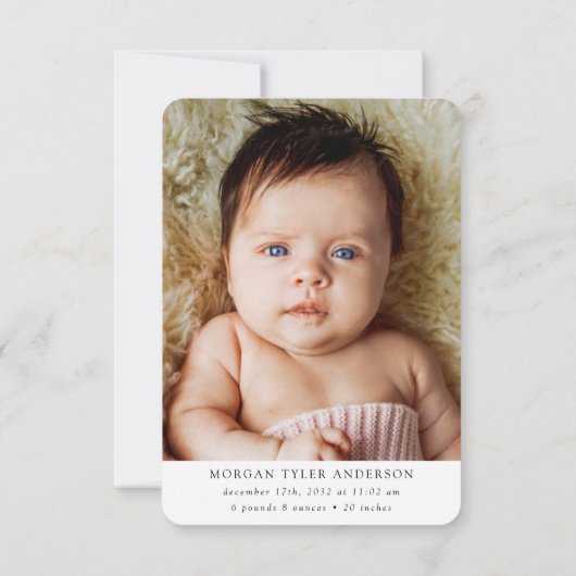 愛と書道感謝してい写真新生児 サンキューカード (裏面)