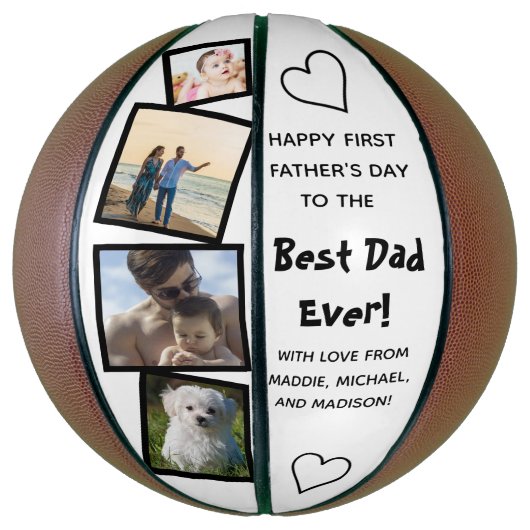 愛と最高のパパPhoto Collage Father's Day バスケットボール (縦)