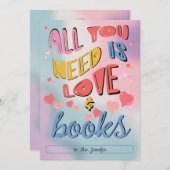 愛と本だけが必要です - バレンタイン招待 招待状 (正面/裏面)