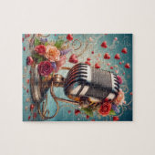 愛と歌 – 古いマイクファッションドパズル ジグソーパズル (横)