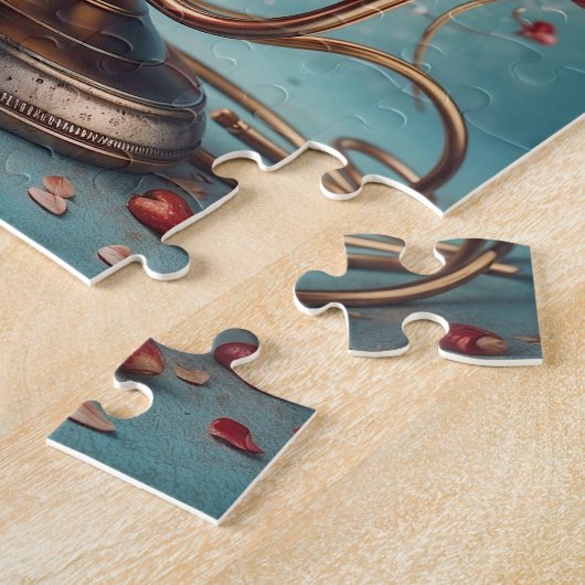 愛と歌 – 古いマイクファッションドパズル ジグソーパズル (側面)