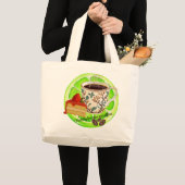 愛と母とカフェインでできています。 ラージトートバッグ (正面(商品))