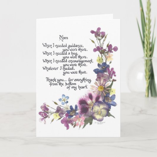 愛と母への感謝していあいさつきカードで カード (正面)