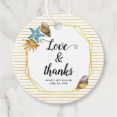 愛と水感謝してい色の船酔いビーチ結婚式 フェイバータグ (正面)