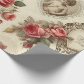 「愛と永遠のあなたの」ロマンチックなヴィンテージ ラッピングペーパー (角)