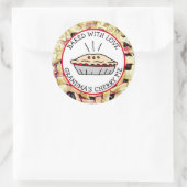 愛と焼いたおばあちゃんのさくらんぼパイのギフトラベル ラウンドシール (バッグ)